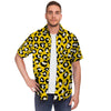 Yellow Leopard Men's Short Sleeve Shirt-grizzshop