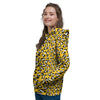 Yellow Leopard Print Pattern Women's Hoodie-grizzshop