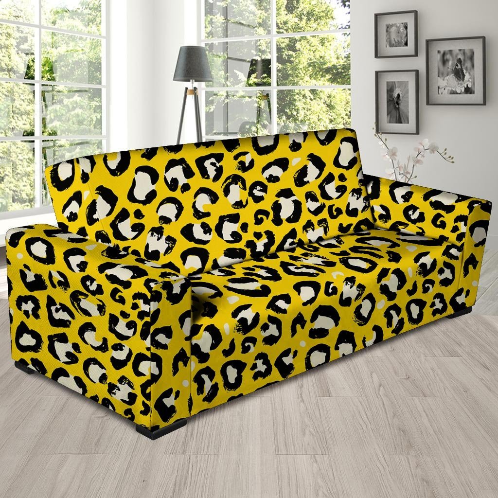 Yellow Leopard Sofa Cover-grizzshop