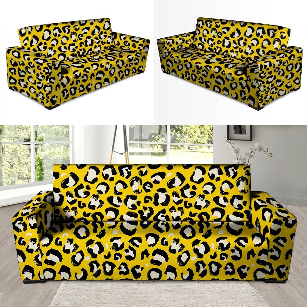 Yellow Leopard Sofa Cover-grizzshop