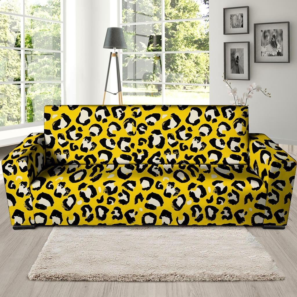 Yellow Leopard Sofa Cover-grizzshop