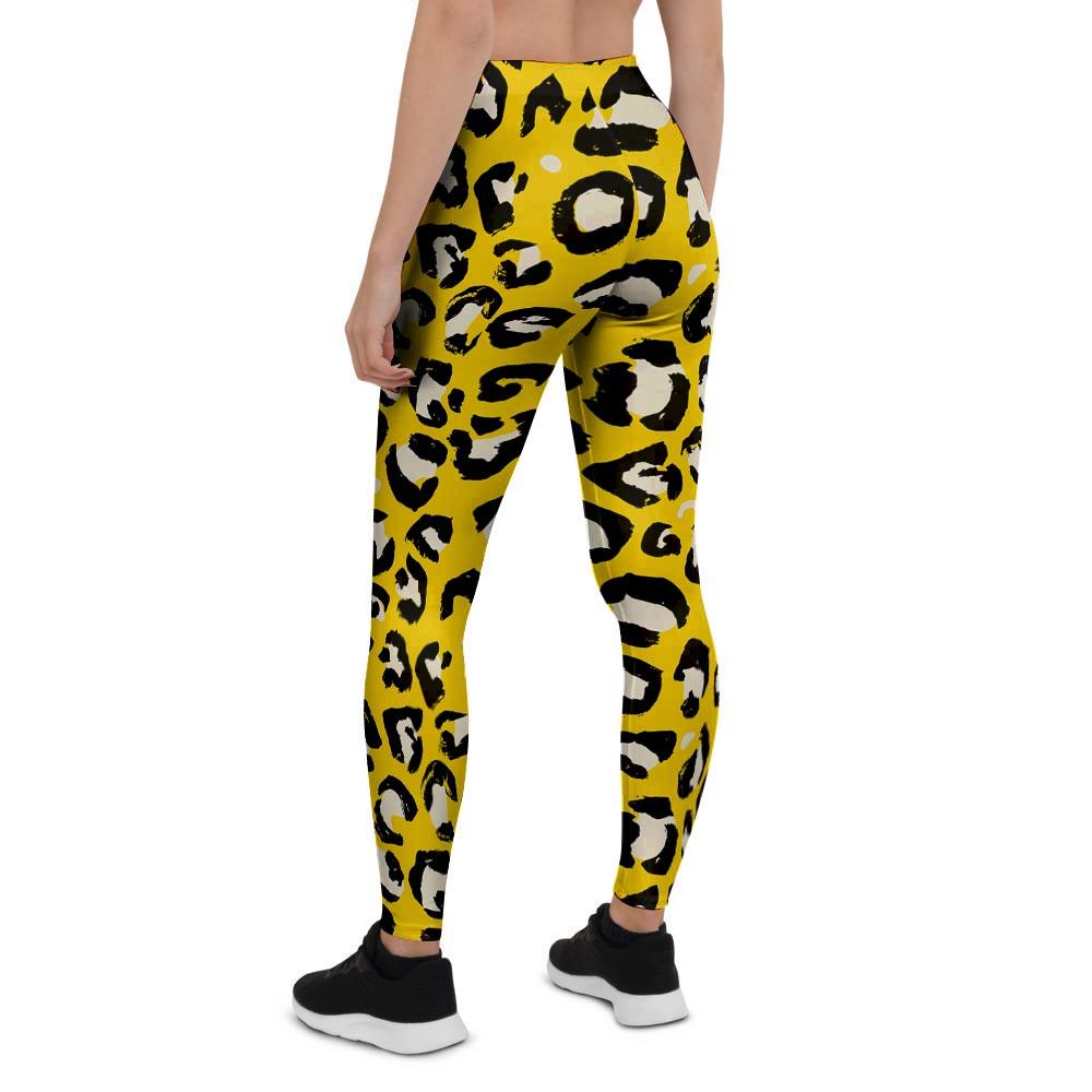 Yellow Leopard Women's Leggings-grizzshop