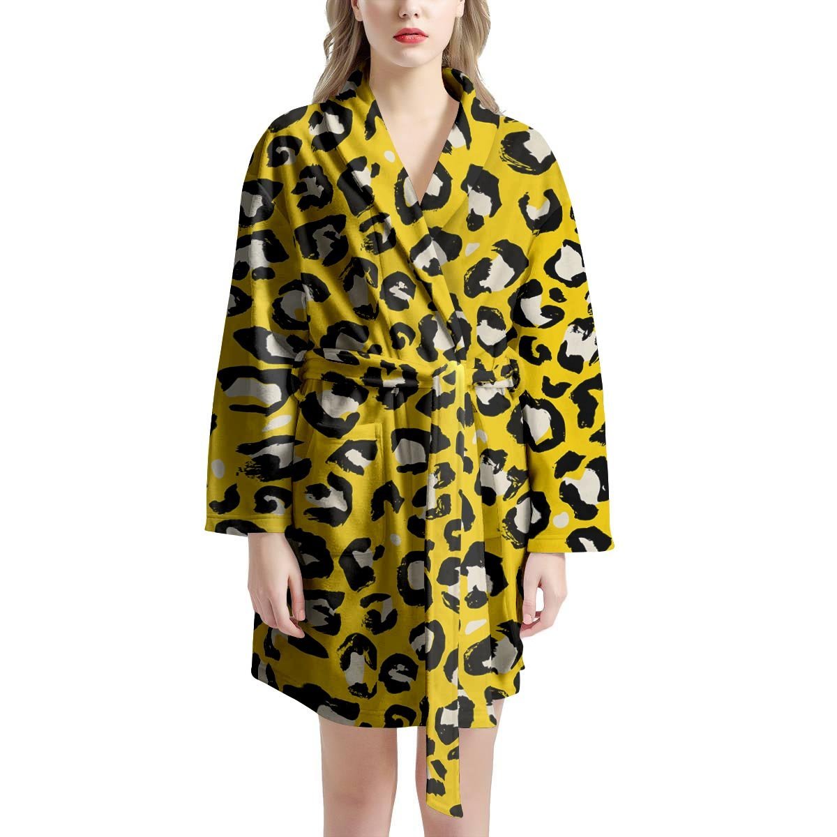 Yellow Leopard Women's Robe-grizzshop