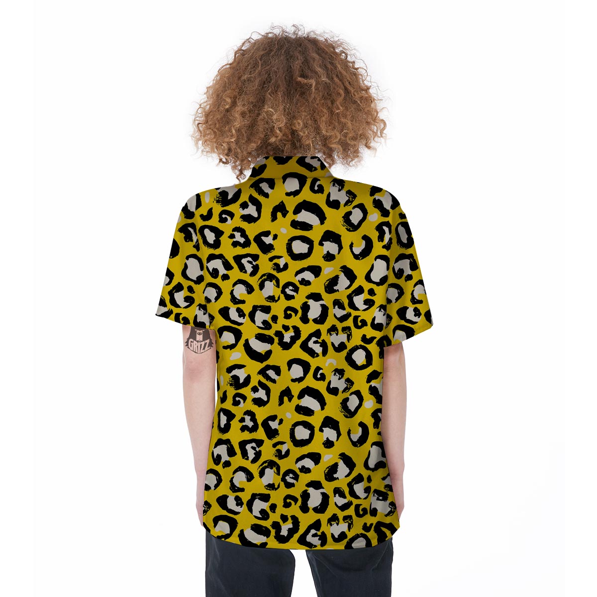 Yellow Leopard Women's Short Sleeve Shirts-grizzshop
