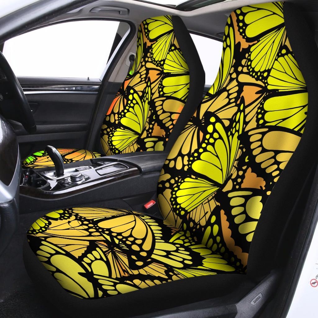 Yellow Monarch Butterfly Car Seat Covers-grizzshop