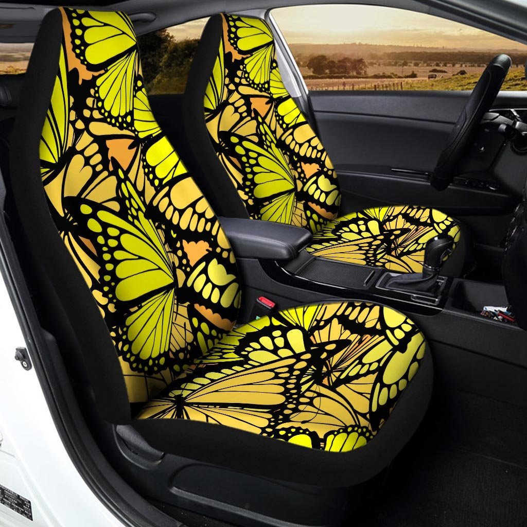 Yellow Monarch Butterfly Car Seat Covers-grizzshop