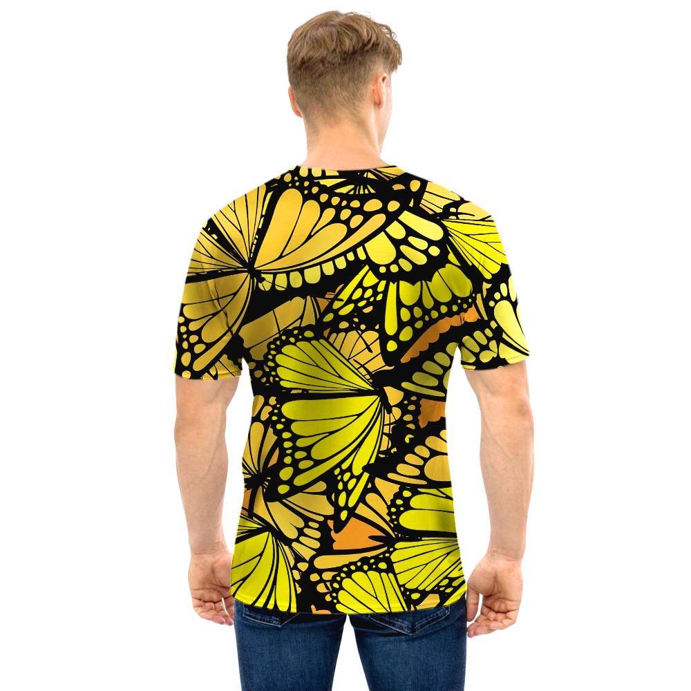 Yellow Monarch Butterfly Men T Shirt-grizzshop