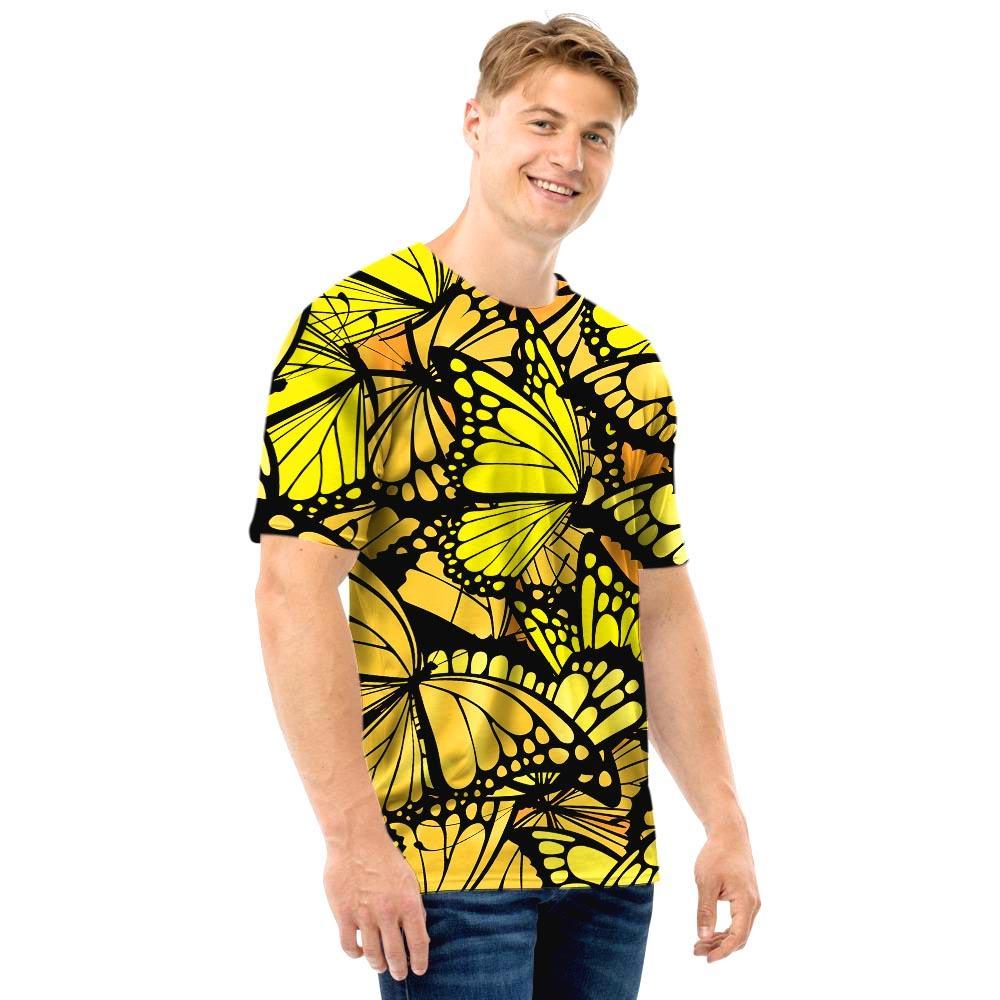 Yellow Monarch Butterfly Men T Shirt-grizzshop