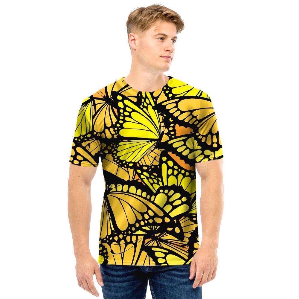 Yellow Monarch Butterfly Men T Shirt-grizzshop