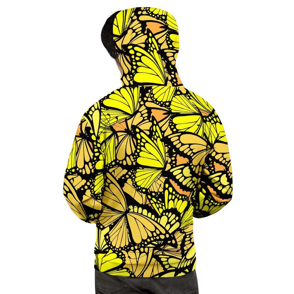 Yellow Monarch Butterfly Men's Hoodie-grizzshop