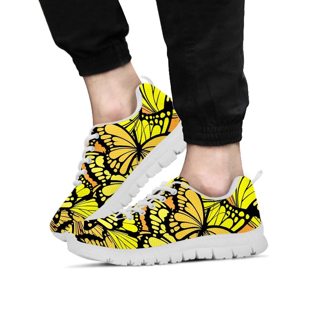 Yellow Monarch Butterfly Men's Sneakers-grizzshop