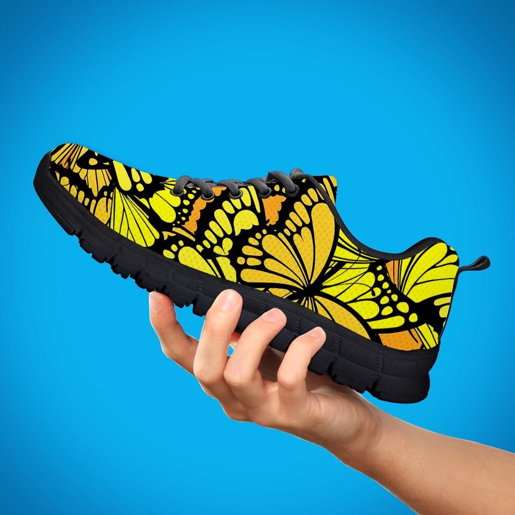 Yellow Monarch Butterfly Men's Sneakers-grizzshop