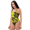 Yellow Monarch Butterfly One Piece Swimsuite-grizzshop