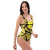 Yellow Monarch Butterfly One Piece Swimsuite-grizzshop