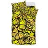 Yellow Monarch Butterfly Pattern Print Duvet Cover Bedding Set-grizzshop