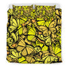 Yellow Monarch Butterfly Pattern Print Duvet Cover Bedding Set-grizzshop