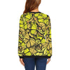 Yellow Monarch Butterfly Pattern Print Women Crewneck Sweatshirt-grizzshop