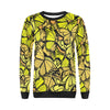 Yellow Monarch Butterfly Pattern Print Women Crewneck Sweatshirt-grizzshop