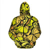 Yellow Monarch Butterfly Pattern Print Women Men Pullover Hoodie-grizzshop