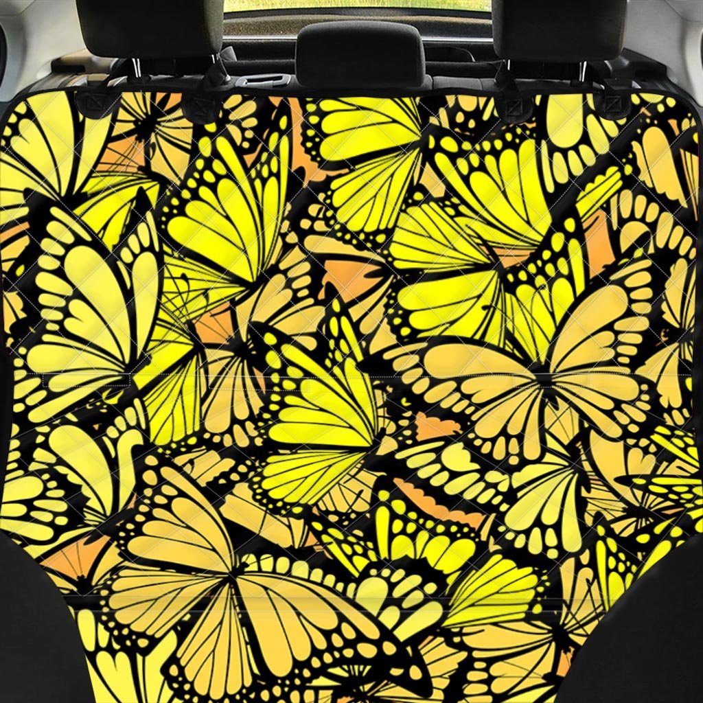 Yellow Monarch Butterfly Pet Car Seat Cover-grizzshop
