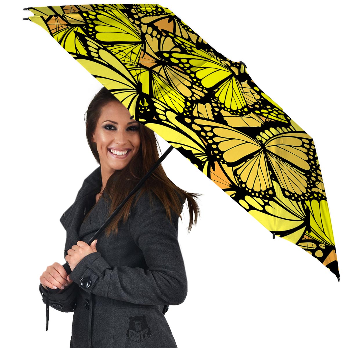 Yellow Monarch Butterfly Umbrella-grizzshop