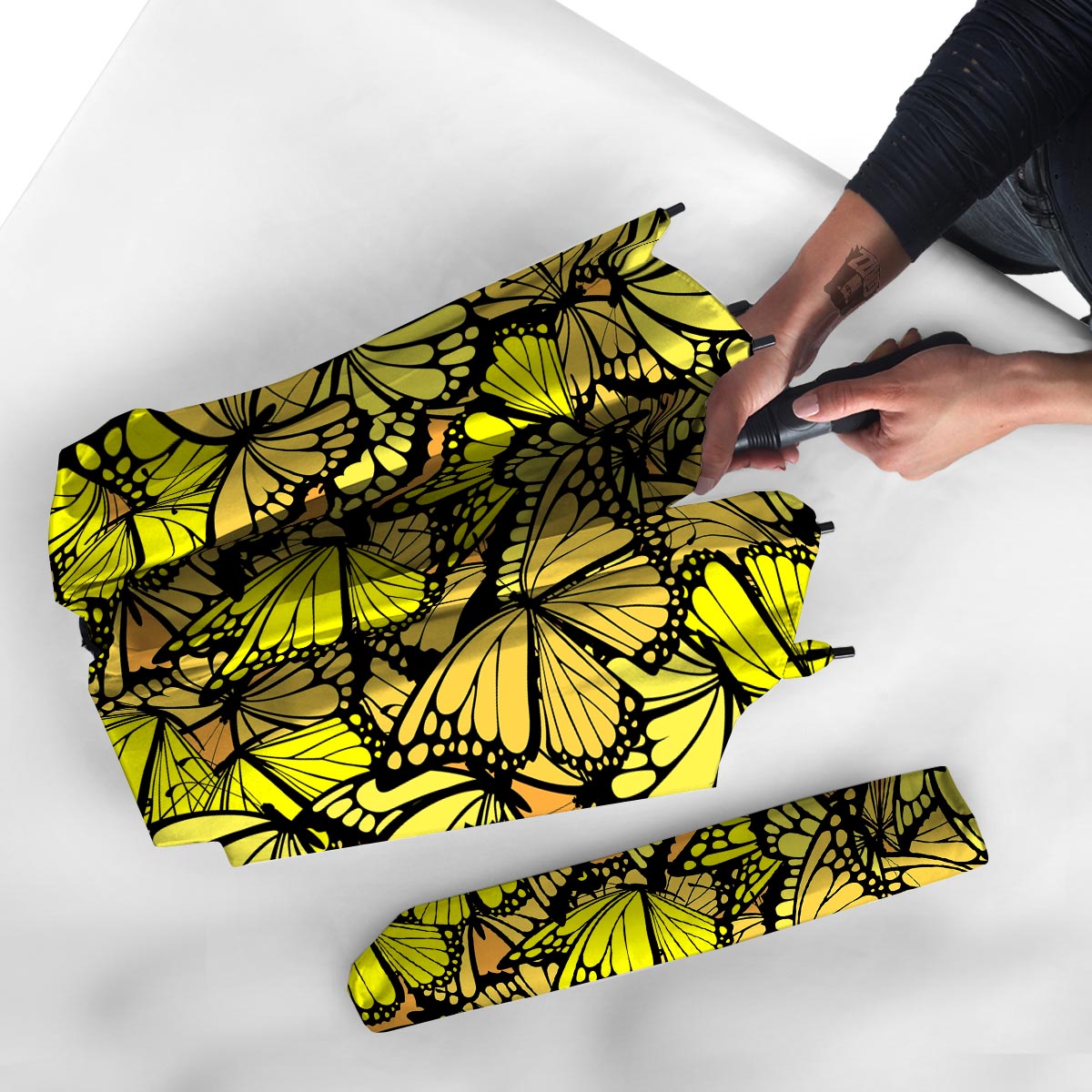 Yellow Monarch Butterfly Umbrella-grizzshop