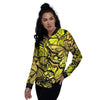 Yellow Monarch Butterfly Women's Bomber Jacket-grizzshop