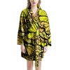 Yellow Monarch Butterfly Women's Robe-grizzshop