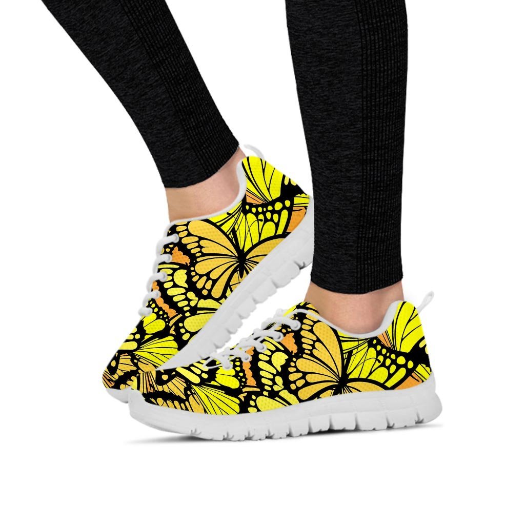 Yellow Monarch Butterfly Women's Sneakers-grizzshop