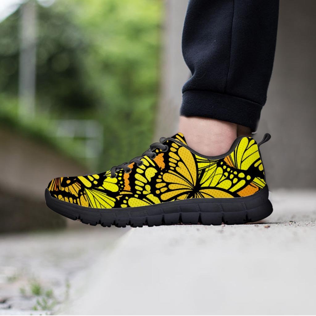 Yellow Monarch Butterfly Women's Sneakers-grizzshop