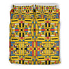 Yellow Mondrian Pattern Print Duvet Cover Bedding Set-grizzshop