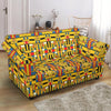 Yellow Mondrian Pattern Print Loveseat Cover-grizzshop