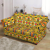 Yellow Mondrian Pattern Print Loveseat Cover-grizzshop