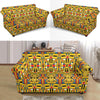 Yellow Mondrian Pattern Print Loveseat Cover-grizzshop