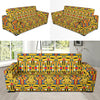 Yellow Mondrian Pattern Print Sofa Covers-grizzshop