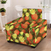 Yellow Neon Pineapple Hawaiian Print Armchair Cover-grizzshop