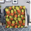 Yellow Neon Pineapple Hawaiian Print Blanket-grizzshop