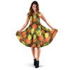 Yellow Neon Pineapple Hawaiian Print Dress-grizzshop