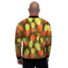 Yellow Neon Pineapple Hawaiian Print Men's Bomber Jacket-grizzshop