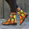 Yellow Neon Pineapple Hawaiian Print Men's Boots-grizzshop