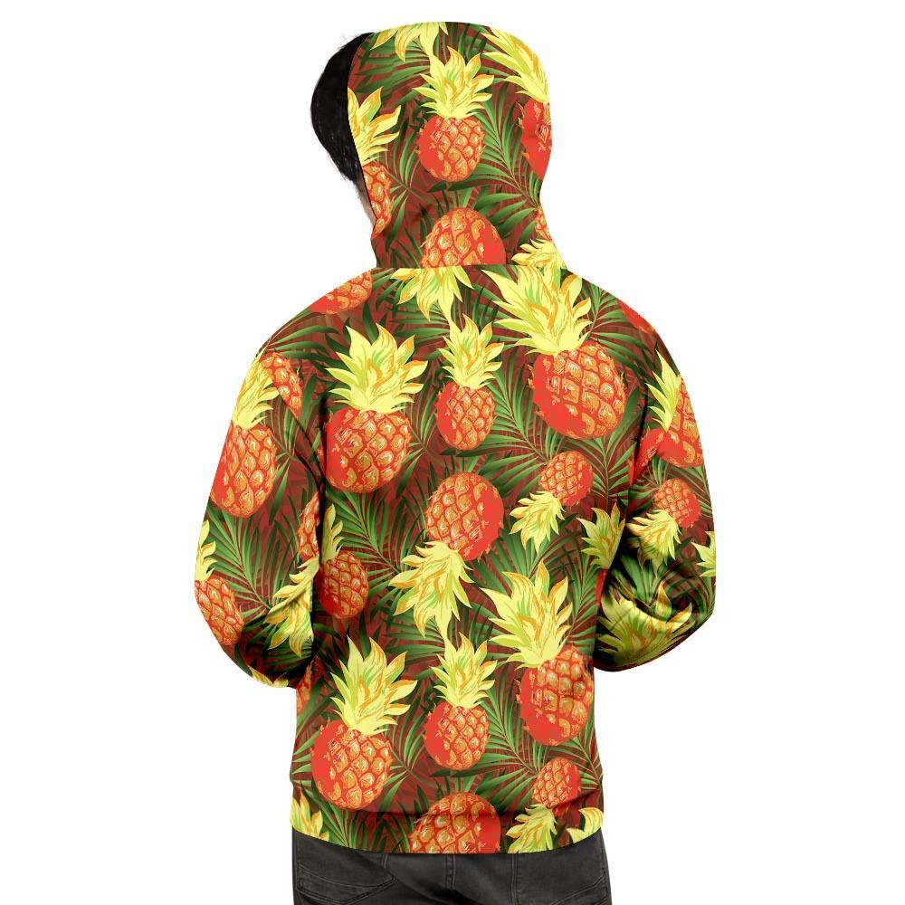 Yellow Neon Pineapple Hawaiian Print Men's Hoodie-grizzshop