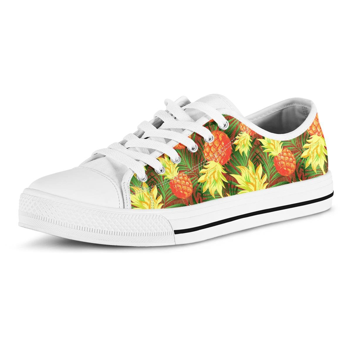 Yellow Neon Pineapple Hawaiian Print Men's Low Top Shoes-grizzshop
