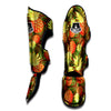 Yellow Neon Pineapple Hawaiian Print Muay Thai Shin Guard-grizzshop