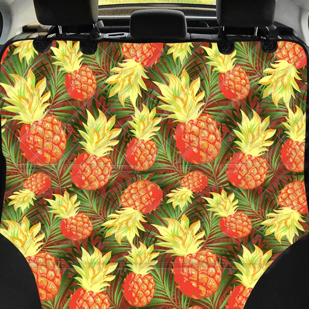 Yellow Neon Pineapple Hawaiian Print Pet Car Seat Cover-grizzshop