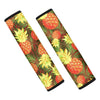 Yellow Neon Pineapple Hawaiian Print Seat Belt Cover-grizzshop