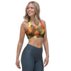 Yellow Neon Pineapple Hawaiian Print Sports Bra-grizzshop