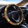 Yellow Neon Pineapple Hawaiian Print Steering Wheel Cover-grizzshop