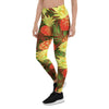 Yellow Neon Pineapple Hawaiian Print Women's Leggings-grizzshop