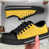 Yellow Paisley Bandana Print Black Low Top Shoes-grizzshop