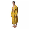 Yellow Paisley Bandana Print Men's Robe-grizzshop